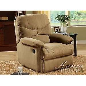  Acme Furniture Light Brown Microfiber Recliner Chair 00627 