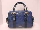 002) Gorgeous Charlie Lapson Blue Croco Embossed Handbag,
