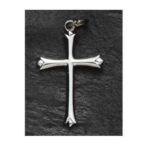  Pack of 2 Sterling Silver Religious Pointed Cross Pendant 
