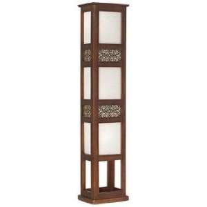  Wood Tower Torchiere Floor Lamp