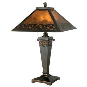   TT80171 Valentino Table Lamp, Antique Golden Sand and Mica Shade