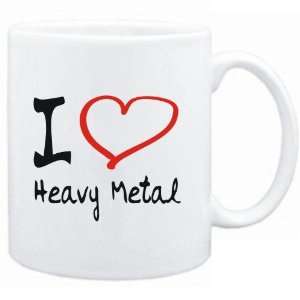  Mug White  I LOVE Heavy Metal  Music