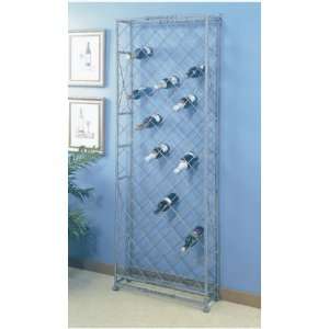   Modern Contemporary Gray Finish Metal Wall Wine Rack: Home & Kitchen