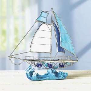  Glass Sailboat Sculpture