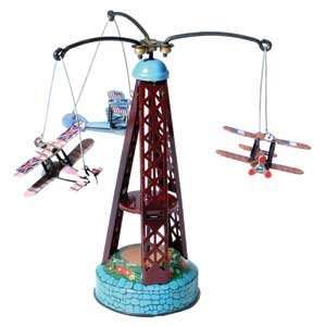  Bi Plane Merry Go Round Tin Toy Toys & Games