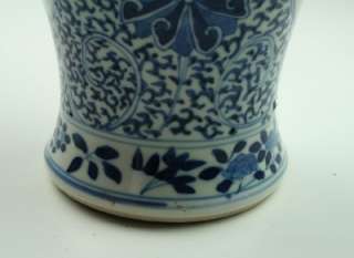 Antique Chinese Qing Kangxi Mark Blue & White Porcelain Figural 