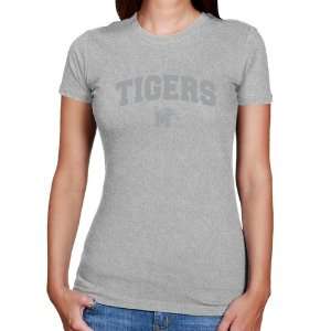  Memphis Tigers Ladies Ash Logo Arch T shirt: Sports 