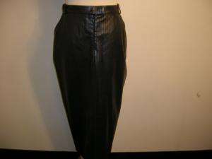 MARGON black cut out lamb leather skirt suit 42/6 8  