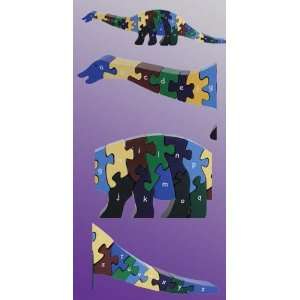    Alphabet Dinosaur Wood Puzzle From Imagi Play: Toys & Games