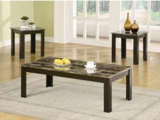   Occasional Coffee Table End Tables Set with Marble Top Free Shipping