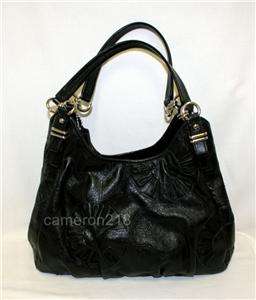   Madison Embellished Leather Op Art Maggie Hobo Purse Bag 16504 NWT