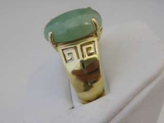   GOLD JADE LADIES WOMENS RING W/ OPEN WORK BAND SIZE 10 NoRES  