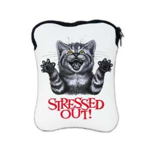  iPad 1 2 & New iPad 3 Sleeve Case 2 Sided Stressed Out Cat 
