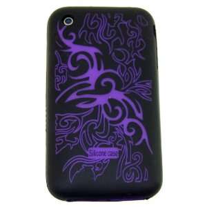 com KingCase iPhone 3G & 3GS * Soft Silicone Tattoo Case (Purple) 8GB 