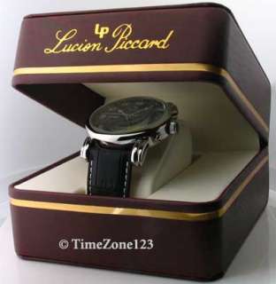 MENS LUCIEN PICCARD LEATHER CHRONO WATCH 26958SL 085785135369  