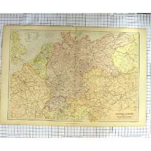   WELLER ANTIQUE MAP c1790 c1900 EUROPE FRANCE GERMANY