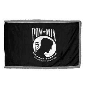  Indoor POW MIA Flag 3 x 5 feet with fringe Patio, Lawn 