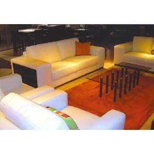  Miami Beige Italian Leather Sofa with Side Bookcases and 