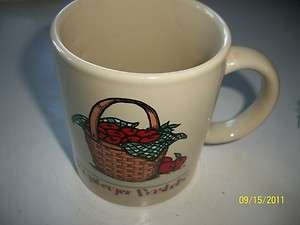 Longaberger Coffee Cup/Mug w Longaberger Basket filled w Apples on 
