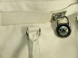Michael Kors Hamilton Lock Leather N/S Tote Bag Purse Vanilla  
