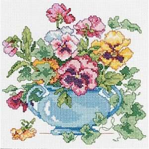  Janlynn Pansies Counted Cross Stitch Kit 7 Inch x7 Inch 