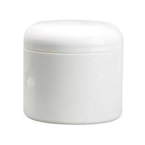  White Plastic Jar w/ White Lid   4 oz. Beauty