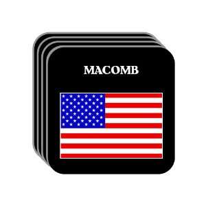  US Flag   Macomb, Illinois (IL) Set of 4 Mini Mousepad 