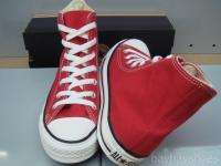 CONVERSE ALL STAR HI CHUCK TAYLOR RED CLASSIC CANVAS MENS ALL SIZES 