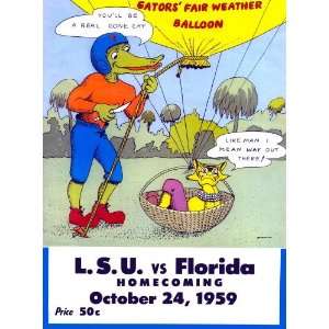  1959 Florida vs. LSU 22 x 30 Canvas Historic Football 