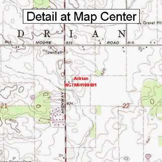 USGS Topographic Quadrangle Map   Adrian, Michigan (Folded 