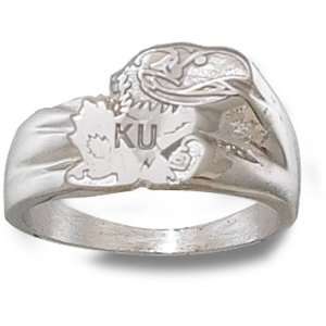  University of Kansas JHAWK Ring Sz 10 1/2 (Silver): Sports 