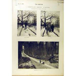   : 1895 Snow Scenes School Winter Liverpool Mail Louth: Home & Kitchen