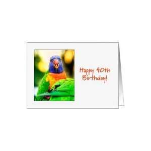  Happy 40th Birthday   Rainbow Lorikeet Card: Toys & Games