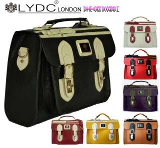   LYDC Vintage Faux Leather Satchel Laptop Shoulder Bag Handbag  