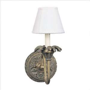  Living Well 7001AG Aged Gold Wall Lamp with Silk Shade 