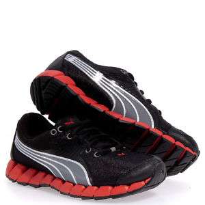 Puma Juniors Osuran Lace Up Sneakers   Black/Red  