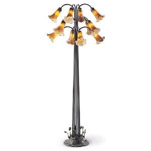  12   light Lily Amber Floor Lamp
