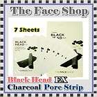 The Face Shop BlackHead Remover Charcoal Pore Strip 7 Sheets + FREE 