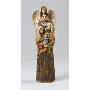 Pack of 2 Woodland Collection Angel Over Holy Family Christmas Figures 