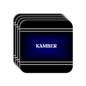 Personal Name Gift   KAMBER Set of 4 Mini Mousepad Coasters (black 