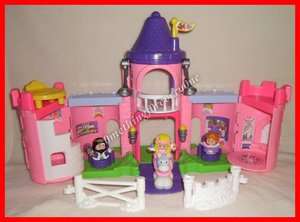   Little People pink musical castle lot king queen throne maid marion