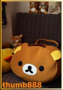 Rilakkuma Cute Big Bag Handbag shoulder Bag plush relax brown bear 