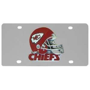 Kansas City Chiefs Stainless Metal License Plate:  Sports 