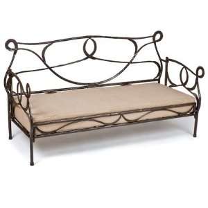  Iron Folding Day Bed with Jute Cushion Furniture & Decor
