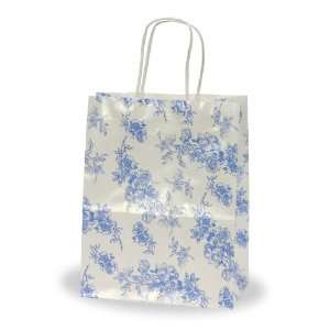  Toile Paper Handle Gift Bag, Blue, 8 Wide x 10 1/4 High 