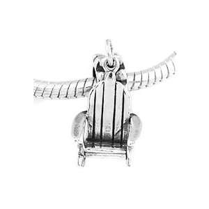  Silver Adirondack Lawn Chair Dangle Bead Charm Jewelry