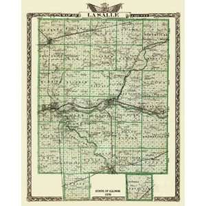  LASALLE COUNTY ILLINOIS (IL) LANDOWNER MAP 1876