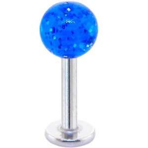  Electric Blue GLITTER Labret Jewelry