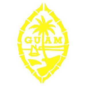  Guam Large 10 Tall YELLOW vinyl window decal sticker 