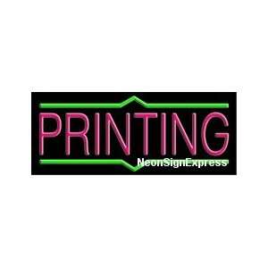  Neon Sign   PRINTING Pink Letters   Green Border 